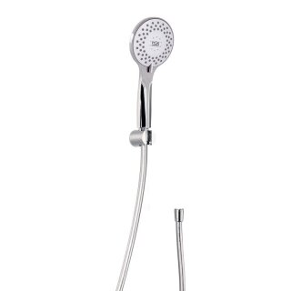 HSK Design-Handbrause Rund, inkl. Brauseschlauch, Silber mit Handbrausehalter Rund