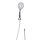 HSK Design-Handbrause Rund, inkl. Brauseschlauch, Silber mit Handbrausehalter Rund