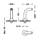 Tres Tres Clasic, Adapter-Winkelstück Bad/Dusche,...