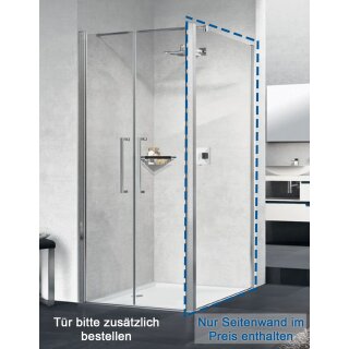 Novellini Young T2+S2 Seitenwand für Pendeltür , Grösse 87-89cm , Profilfarbe schwarz matt