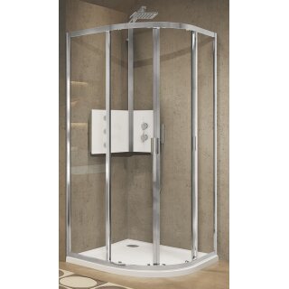 Novellini Lunes 2.0 RF Runddusche, Grösse 87-90cm x 117-120cm , Profilfarbe weiss