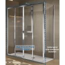 Novellini Lunes 2.0 2AST Doppelte Schiebetür mit 2 Festteilen für Seitenwand, Grösse 170-176cm , Profilfarbe silber matt
