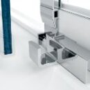 Novellini Lunes 2.0 2AST Doppelte Schiebetür mit 2 Festteilen für Seitenwand, Grösse 170-176cm , Profilfarbe silber matt