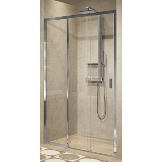 Novellini Lunes 2.0 3PH Dreiteilige Schiebetür, Grösse 102-108cm, Profilfarbe silber
