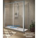 Novellini Lunes 2.0 2PH Schiebetür + Festteil in Flucht für Seitenwand, Grösse 150-156cm, Profilfarbe weiss