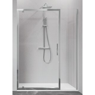 Novellini Kuadra 2.0 NF, Pendeltür mit Festteil in Flucht, Grösse 97-101cm, Profilfarbe schwarz matt