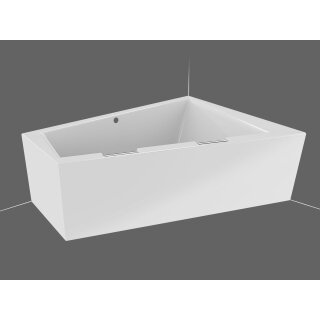 Riho Doppio Plug&Play 180x130cm, Raumsparbadewanne, glänzende Oberfläche, linke Version