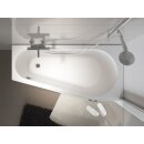 Riho Delta Plug&Play 150x80cm, Raumsparbadewanne, glänzende Oberfläche, linke Version