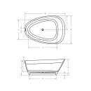 Riho Toledo 158x110cm, freistehende Badewanne aus Solid Surface