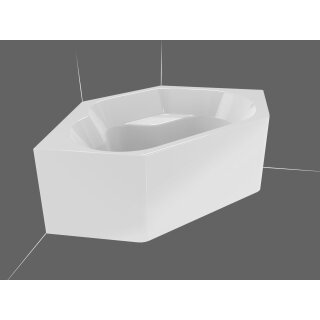 Riho Winnipeg Plug&Play 145x145cm, Eckbadewanne, sechseckig, glänzende Oberfläche