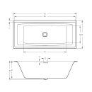 Riho Still Square Plug&Play 170x75cm, Eckbadewanne,...