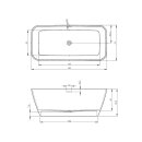 Riho Malaga 165x77cm, freistehende Badewanne aus Solid Surface