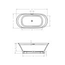 Riho Barca 170x79cm, freistehende Badewanne aus Solid Surface