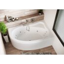 Riho Lyra 153,5x100,5cm, Raumsparbadewanne mit Whirlpoolsystem Flow, glänzende Oberfläche, linke Version