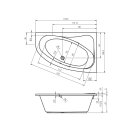Riho Lyra 153,5x100,5cm, Raumsparbadewanne mit Whirlpoolsystem Flow, glänzende Oberfläche, linke Version