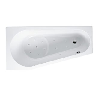 Riho Delta 150x80cm, Raumsparbadewanne mit Whirlpoolsystem Air, glänzende Oberfläche, rechte Version