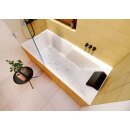 Riho Still Shower 180x80cm, mit LED-Kopfstütze, rechteckige Badewanne mit Whirlpoolsystem Air, glänzende Oberfläche, linke Version
