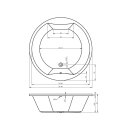 Riho Colorado Ø180cm, runde Badewanne, glänzende Oberfläche, ohne/mit Whirlpoolsystem