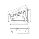 Riho Doppio 180x130cm, Raumsparbadewanne, glänzende Oberfläche, rechte Version, ohne/mit Whirlpoolsystem