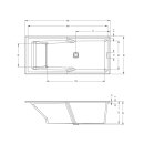 Riho Still Shower 180x80cm, rechteckige Badewanne, glänzende Oberfläche, ohne/mit Whirlpoolsystem