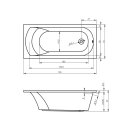 Riho Miami 150x70cm, rechteckige Badewanne, glänzende Oberfläche, ohne/mit Whirlpoolsystem