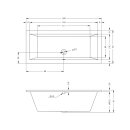 Riho Lusso 160x70cm, rechteckige Badewanne, glänzende Oberfläche, ohne/mit Whirlpoolsystem