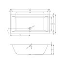 Riho Lugo 190x90cm, rechteckige Badewanne, glänzende Oberfläche, ohne/mit Whirlpoolsystem