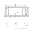 Riho Lugo 180x80cm, rechteckige Badewanne, matte Oberfläche