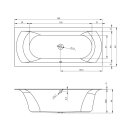 Riho Linares 180x80cm, rechteckige Badewanne, rechte Version, ohne/mit Whirlpoolsystem