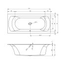 Riho Linares 170x75cm, rechteckige Badewanne, rechte Version, ohne/mit Whirlpoolsystem