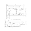 Riho Lazy 180x80cm, rechteckige Badewanne, glänzende Oberfläche, ohne/mit Whirlpoolsystem