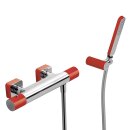 Tres Loft Colors, Thermostat Brausebatterie, Rot-chrom