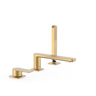 Tres Loft Colors, Einhebel Wannenrandbatterie 3 Loch, 24k Gold matt