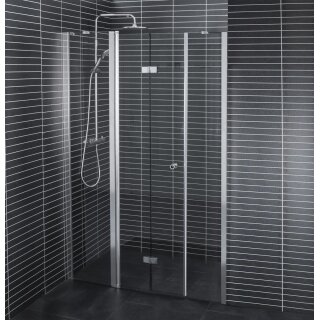 Euroshowers Twice, Drehfalttür mit Festteil und Nebenteil