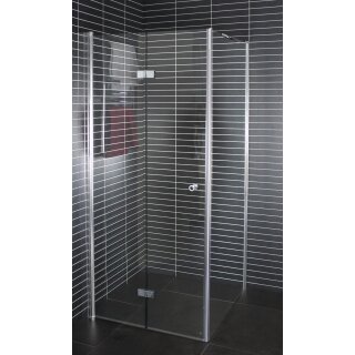 Euroshowers Twice Square, Drehfalttür mit Fixteil und Seitenwand