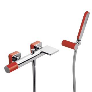 Tres Loft Colors, Einhebel Wannenmischer, Rot-chrom