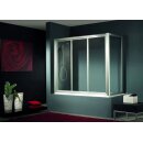 Doccia Seitenwand für Badewannenaufsatz Macay, bis 90cm, H:bis 158,2cm, silber glänzend, Glas klar