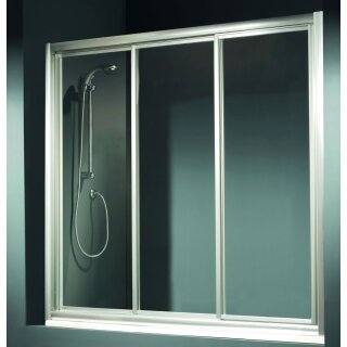 Doccia Badewannenaufsatz Macay mit drei Schiebetüren, bis 180cm, H:bis 158,2cm, silber glänzend, Carglass