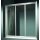 Doccia Badewannenaufsatz Macay mit drei Schiebetüren, bis 180cm, H:bis 158,2cm, silber glänzend, Carglass
