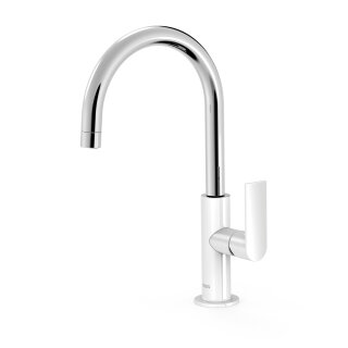 Tres Loft Colors, Einhebel Waschtischmischer, Weiss-chrom