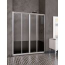 Doccia Milan Duschabtrennung, 2 Schiebetüren + 2 Festteile, Tür für Seitenwand, bis 200cm, H:bis 195cm, RAL-Farbe, Glas Carglass