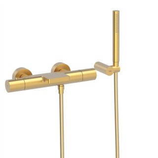 Tres Study Exclusive, Thermostat Wannenbatterie, 24k Gold matt