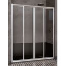 Doccia Milan Duschabtrennung, 2 Schiebetüren + 2 Festteile, Tür für Seitenwand, bis 200cm, H:bis 220cm, silber glänzend, Acryl