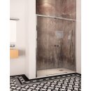 Doccia Sevilla Duschabtrennung für Nischen, mit zwei Schiebetüren und zwei Fixteilen, bis 160cm, H:bis 195cm, chrom, Glas matt
