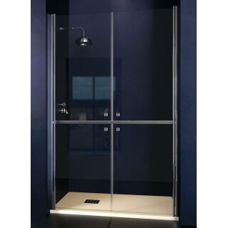 Doccia Krabi Barrierefreie Duschabtrennung mit zwei zweiteiligen Pendeltüren (barrierefreie Duschabtrennung)