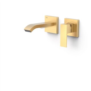 Tres Cuadro Exclusive, Einhebel Waschtischmischer UP, 24k Gold matt