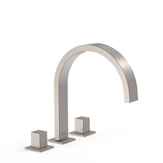 Tres Cuadro Exclusive, Zweigriff-Standarmatur, Edelstahloptik