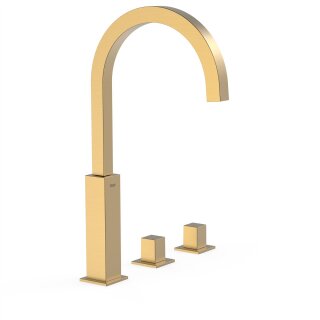 Tres Cuadro Exclusive, Zweigriff-Standarmatur, 24k Gold matt