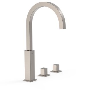 Tres Cuadro Exclusive, Zweigriff-Standarmatur, Edelstahloptik