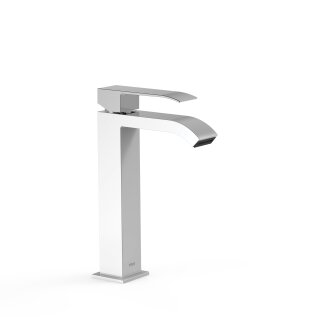 Tres Cuadro Exclusive, Einhebel Waschtischmischer, Weiss-chrom